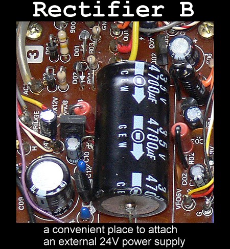 Rectifier B - a good place to attach a low-voltage temporary supply
